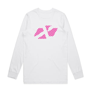 ADULT CROSS ICON CHEQUERED PINK LS TEE