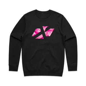 ADULT CROSS ICON CAMO PINK CREW