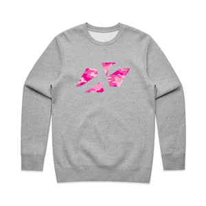 ADULT CROSS ICON CAMO PINK CREW