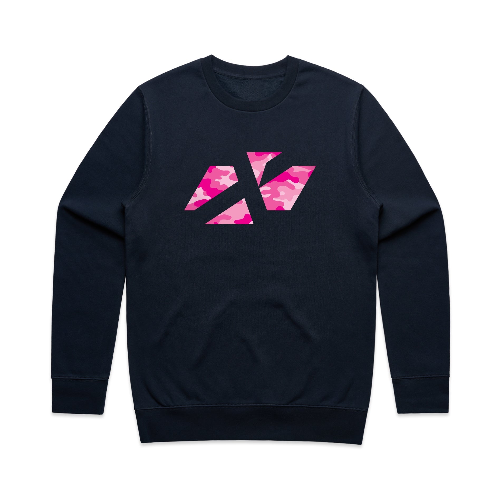 ADULT CROSS ICON CAMO PINK CREW