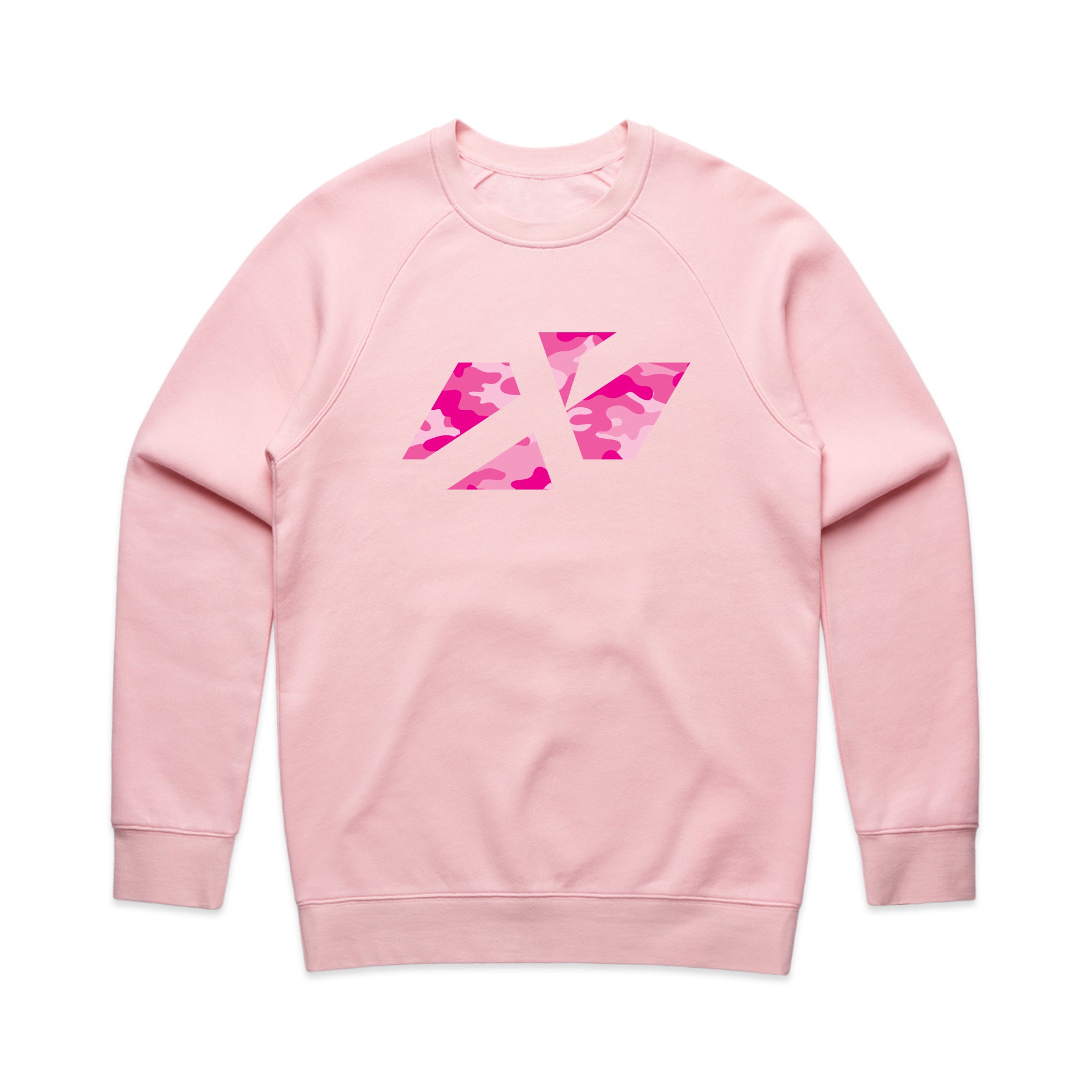 ADULT CROSS ICON CAMO PINK CREW