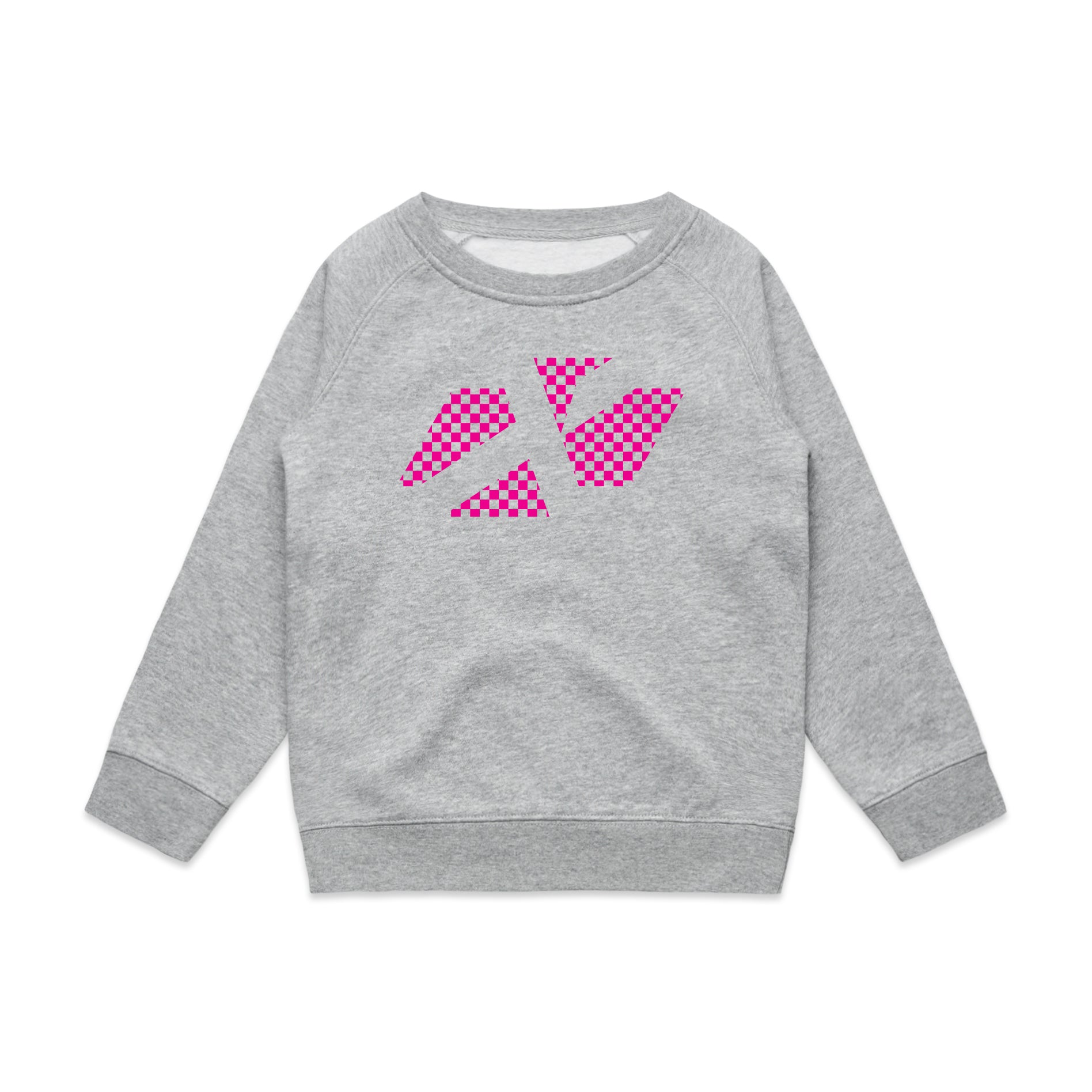 YOUTH CROSS ICON PINK CHEQUERED CREW